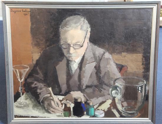 § An extremely important Portrait of René Lalique by his artist daughter Suzanne Lalique (1892-1989) 26 x 32in.